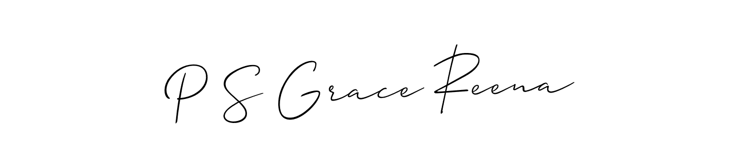 How to make P S Grace Reena name signature. Use Allison_Script style for creating short signs online. This is the latest handwritten sign. P S Grace Reena signature style 2 images and pictures png