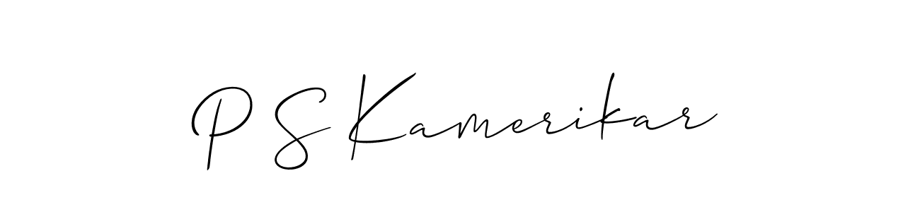Also we have P S Kamerikar name is the best signature style. Create professional handwritten signature collection using Allison_Script autograph style. P S Kamerikar signature style 2 images and pictures png