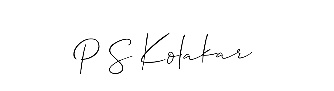 Create a beautiful signature design for name P S Kolakar. With this signature (Allison_Script) fonts, you can make a handwritten signature for free. P S Kolakar signature style 2 images and pictures png