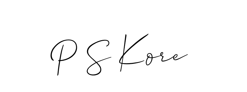 Also You can easily find your signature by using the search form. We will create P S Kore name handwritten signature images for you free of cost using Allison_Script sign style. P S Kore signature style 2 images and pictures png