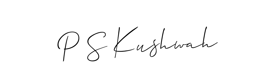 Design your own signature with our free online signature maker. With this signature software, you can create a handwritten (Allison_Script) signature for name P S Kushwah. P S Kushwah signature style 2 images and pictures png