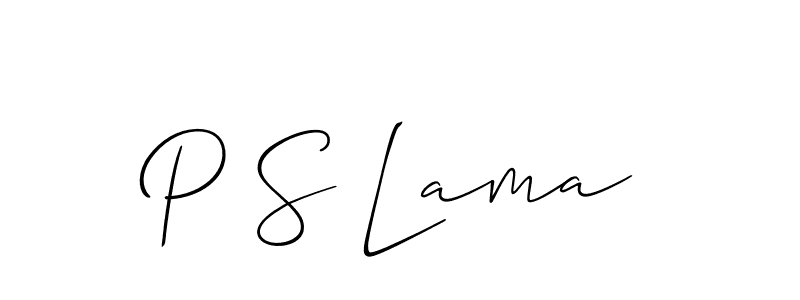 Also You can easily find your signature by using the search form. We will create P S Lama name handwritten signature images for you free of cost using Allison_Script sign style. P S Lama signature style 2 images and pictures png