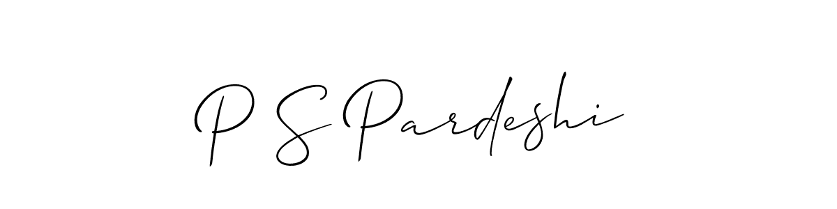 Also we have P S Pardeshi name is the best signature style. Create professional handwritten signature collection using Allison_Script autograph style. P S Pardeshi signature style 2 images and pictures png