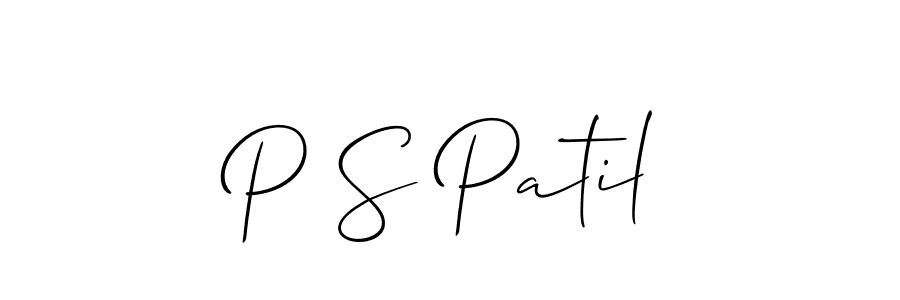 Use a signature maker to create a handwritten signature online. With this signature software, you can design (Allison_Script) your own signature for name P S Patil. P S Patil signature style 2 images and pictures png