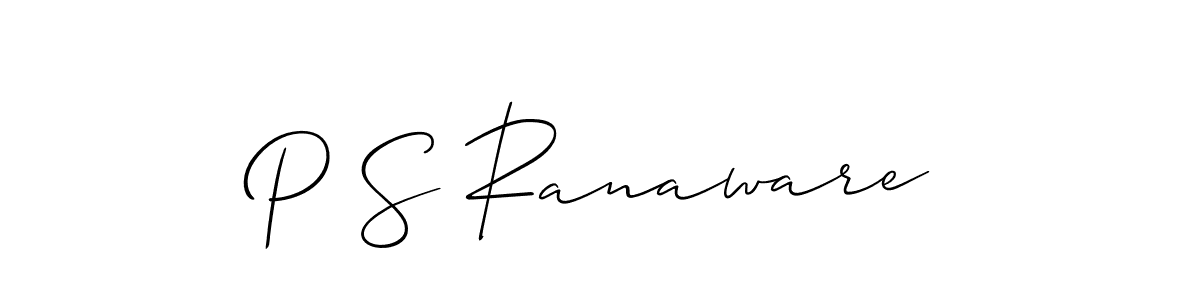 Once you've used our free online signature maker to create your best signature Allison_Script style, it's time to enjoy all of the benefits that P S Ranaware name signing documents. P S Ranaware signature style 2 images and pictures png