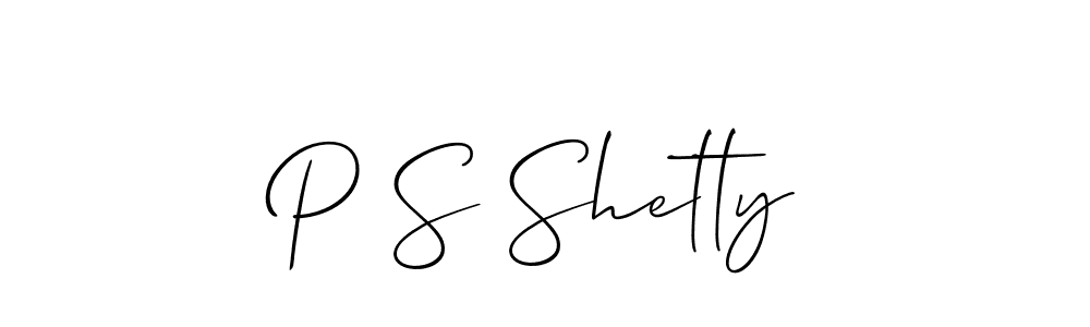 Create a beautiful signature design for name P S Shetty. With this signature (Allison_Script) fonts, you can make a handwritten signature for free. P S Shetty signature style 2 images and pictures png