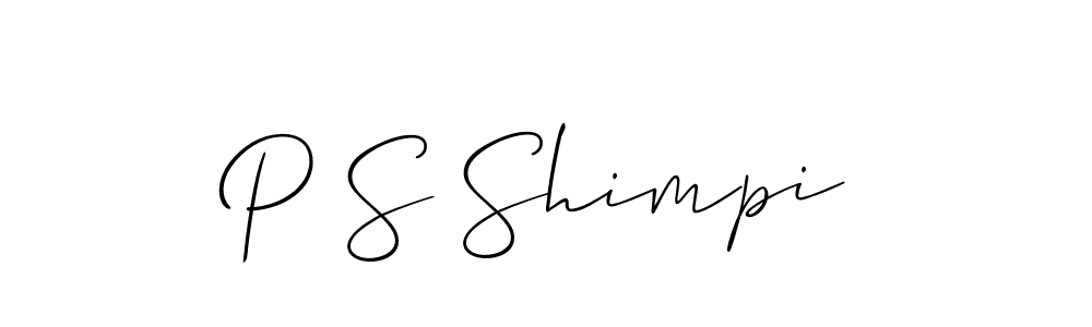 How to make P S Shimpi name signature. Use Allison_Script style for creating short signs online. This is the latest handwritten sign. P S Shimpi signature style 2 images and pictures png