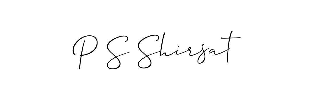 It looks lik you need a new signature style for name P S Shirsat. Design unique handwritten (Allison_Script) signature with our free signature maker in just a few clicks. P S Shirsat signature style 2 images and pictures png