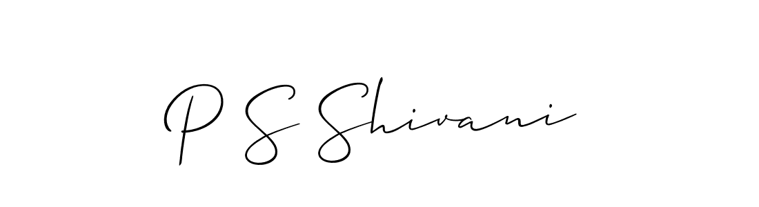 Create a beautiful signature design for name P S Shivani. With this signature (Allison_Script) fonts, you can make a handwritten signature for free. P S Shivani signature style 2 images and pictures png