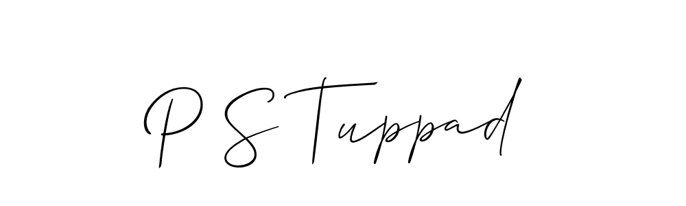 Make a beautiful signature design for name P S Tuppad. With this signature (Allison_Script) style, you can create a handwritten signature for free. P S Tuppad signature style 2 images and pictures png