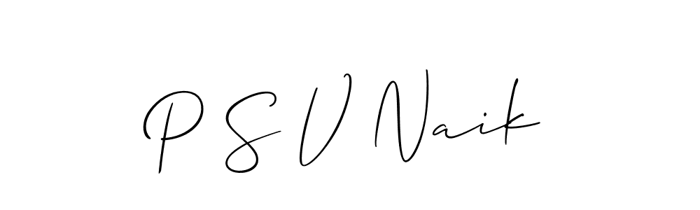 Design your own signature with our free online signature maker. With this signature software, you can create a handwritten (Allison_Script) signature for name P S V Naik. P S V Naik signature style 2 images and pictures png