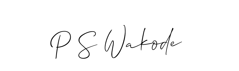 Make a beautiful signature design for name P S Wakode. With this signature (Allison_Script) style, you can create a handwritten signature for free. P S Wakode signature style 2 images and pictures png