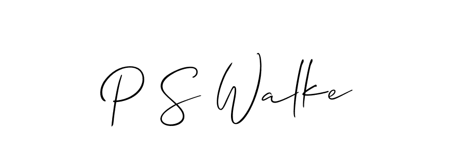 P S Walke stylish signature style. Best Handwritten Sign (Allison_Script) for my name. Handwritten Signature Collection Ideas for my name P S Walke. P S Walke signature style 2 images and pictures png