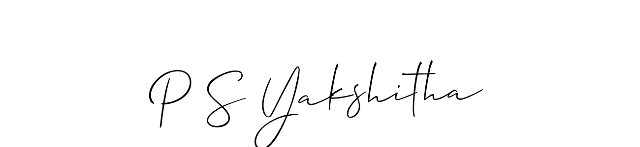 Best and Professional Signature Style for P S Yakshitha. Allison_Script Best Signature Style Collection. P S Yakshitha signature style 2 images and pictures png