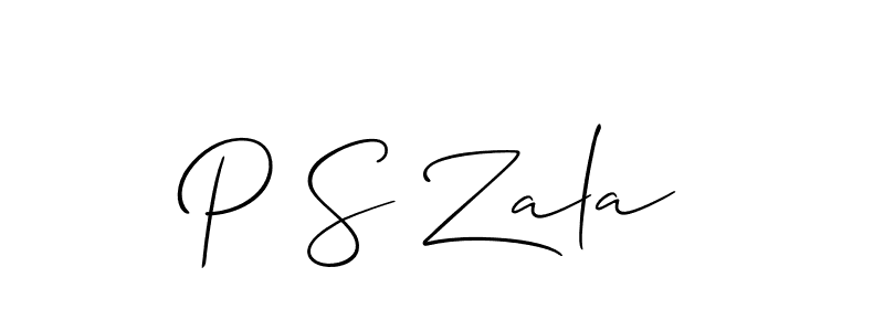 P S Zala stylish signature style. Best Handwritten Sign (Allison_Script) for my name. Handwritten Signature Collection Ideas for my name P S Zala. P S Zala signature style 2 images and pictures png