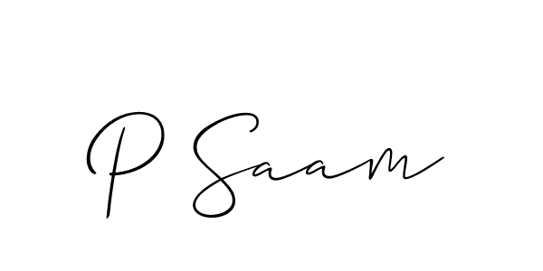 Create a beautiful signature design for name P Saam. With this signature (Allison_Script) fonts, you can make a handwritten signature for free. P Saam signature style 2 images and pictures png
