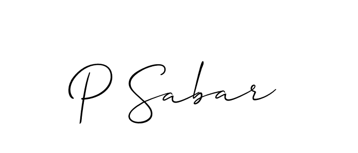 P Sabar stylish signature style. Best Handwritten Sign (Allison_Script) for my name. Handwritten Signature Collection Ideas for my name P Sabar. P Sabar signature style 2 images and pictures png