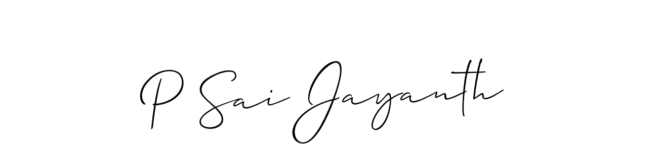 How to make P Sai Jayanth signature? Allison_Script is a professional autograph style. Create handwritten signature for P Sai Jayanth name. P Sai Jayanth signature style 2 images and pictures png