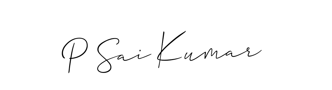 Make a beautiful signature design for name P Sai Kumar. With this signature (Allison_Script) style, you can create a handwritten signature for free. P Sai Kumar signature style 2 images and pictures png