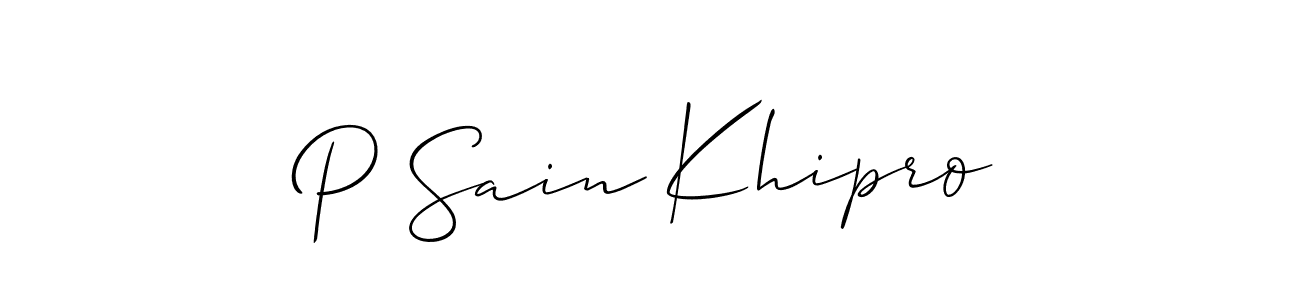 Similarly Allison_Script is the best handwritten signature design. Signature creator online .You can use it as an online autograph creator for name P Sain Khipro. P Sain Khipro signature style 2 images and pictures png