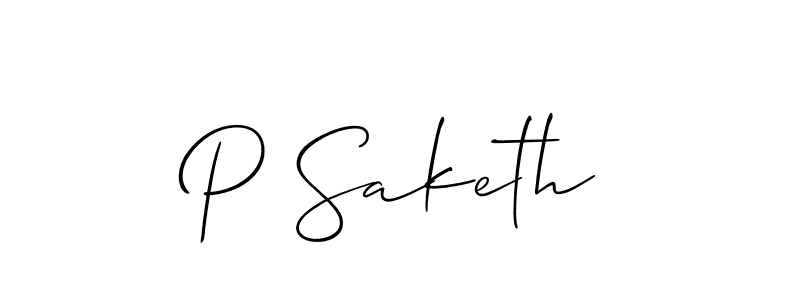 It looks lik you need a new signature style for name P Saketh. Design unique handwritten (Allison_Script) signature with our free signature maker in just a few clicks. P Saketh signature style 2 images and pictures png