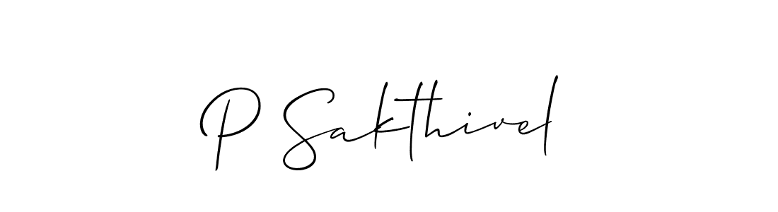 You should practise on your own different ways (Allison_Script) to write your name (P Sakthivel) in signature. don't let someone else do it for you. P Sakthivel signature style 2 images and pictures png