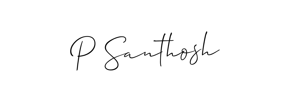 Make a beautiful signature design for name P Santhosh. Use this online signature maker to create a handwritten signature for free. P Santhosh signature style 2 images and pictures png