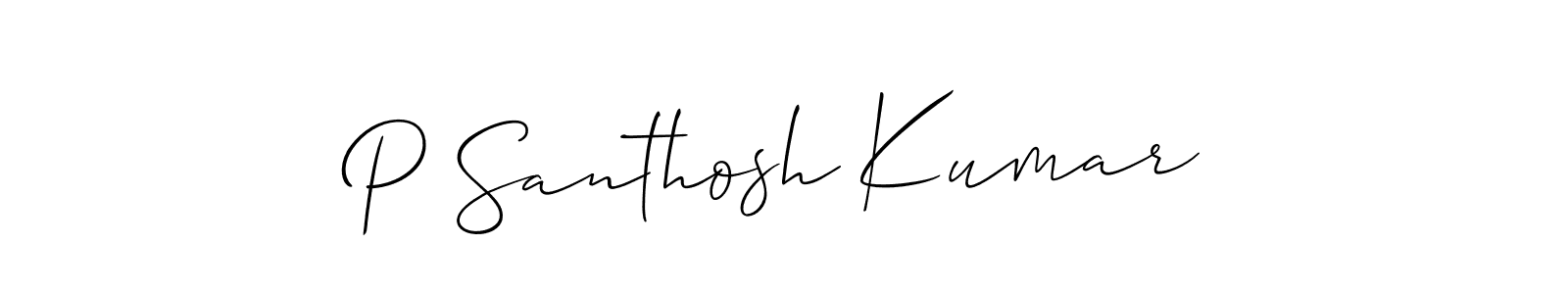 It looks lik you need a new signature style for name P Santhosh Kumar. Design unique handwritten (Allison_Script) signature with our free signature maker in just a few clicks. P Santhosh Kumar signature style 2 images and pictures png