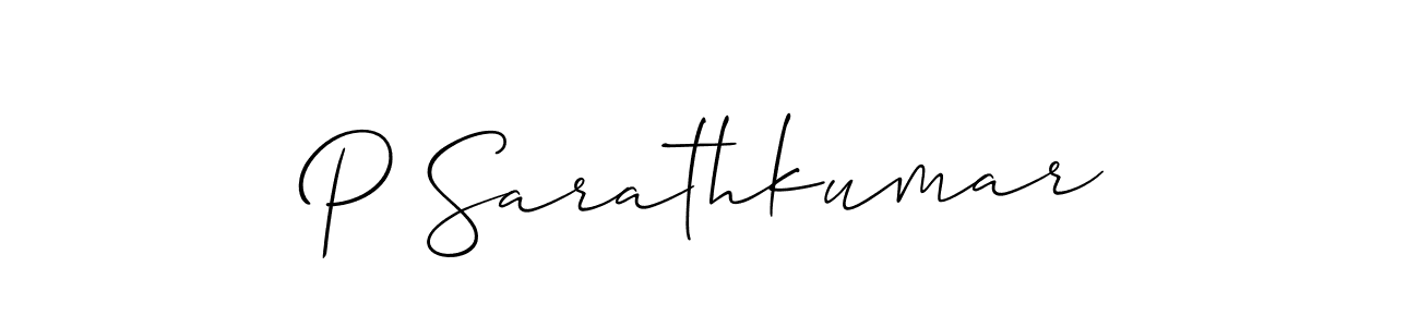 Design your own signature with our free online signature maker. With this signature software, you can create a handwritten (Allison_Script) signature for name P Sarathkumar. P Sarathkumar signature style 2 images and pictures png