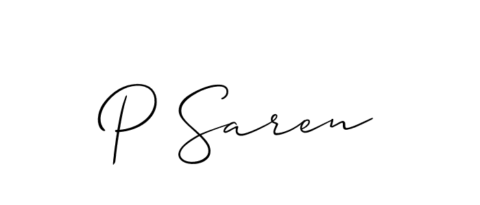 It looks lik you need a new signature style for name P Saren. Design unique handwritten (Allison_Script) signature with our free signature maker in just a few clicks. P Saren signature style 2 images and pictures png