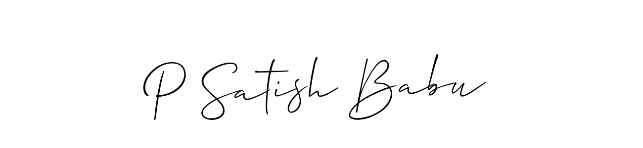 P Satish Babu stylish signature style. Best Handwritten Sign (Allison_Script) for my name. Handwritten Signature Collection Ideas for my name P Satish Babu. P Satish Babu signature style 2 images and pictures png