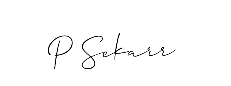 Allison_Script is a professional signature style that is perfect for those who want to add a touch of class to their signature. It is also a great choice for those who want to make their signature more unique. Get P Sekarr name to fancy signature for free. P Sekarr signature style 2 images and pictures png