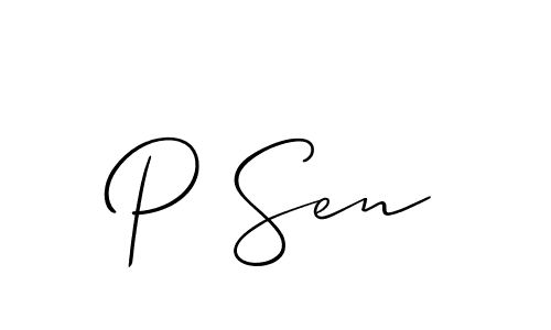 How to make P Sen name signature. Use Allison_Script style for creating short signs online. This is the latest handwritten sign. P Sen signature style 2 images and pictures png