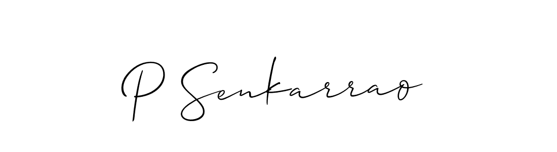 Also You can easily find your signature by using the search form. We will create P Senkarrao name handwritten signature images for you free of cost using Allison_Script sign style. P Senkarrao signature style 2 images and pictures png