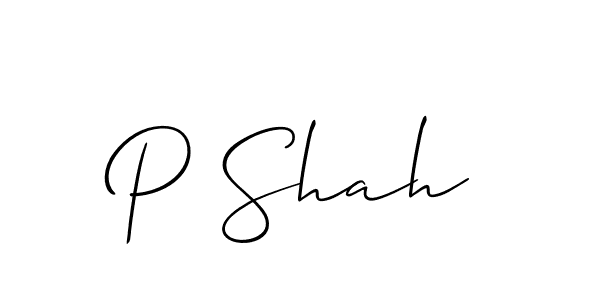 Also we have P Shah name is the best signature style. Create professional handwritten signature collection using Allison_Script autograph style. P Shah signature style 2 images and pictures png