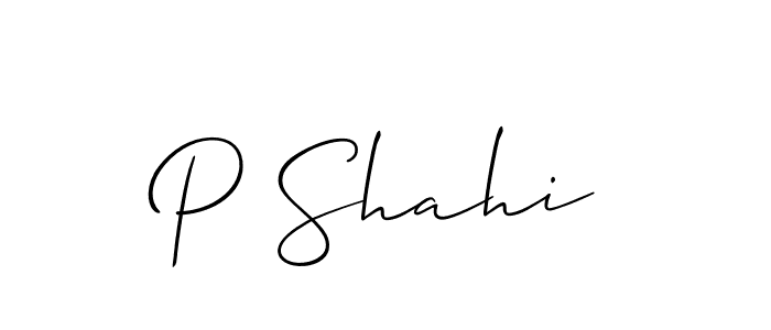 You should practise on your own different ways (Allison_Script) to write your name (P Shahi) in signature. don't let someone else do it for you. P Shahi signature style 2 images and pictures png