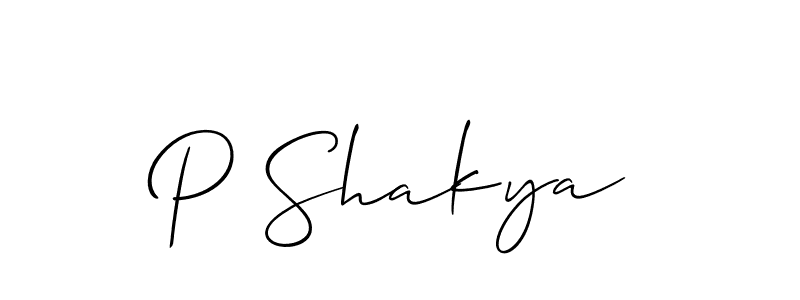 How to Draw P Shakya signature style? Allison_Script is a latest design signature styles for name P Shakya. P Shakya signature style 2 images and pictures png