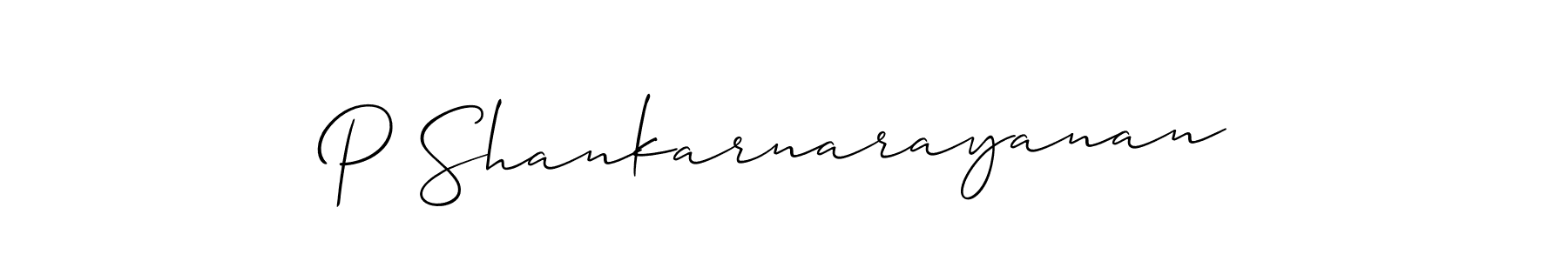 How to make P Shankarnarayanan signature? Allison_Script is a professional autograph style. Create handwritten signature for P Shankarnarayanan name. P Shankarnarayanan signature style 2 images and pictures png