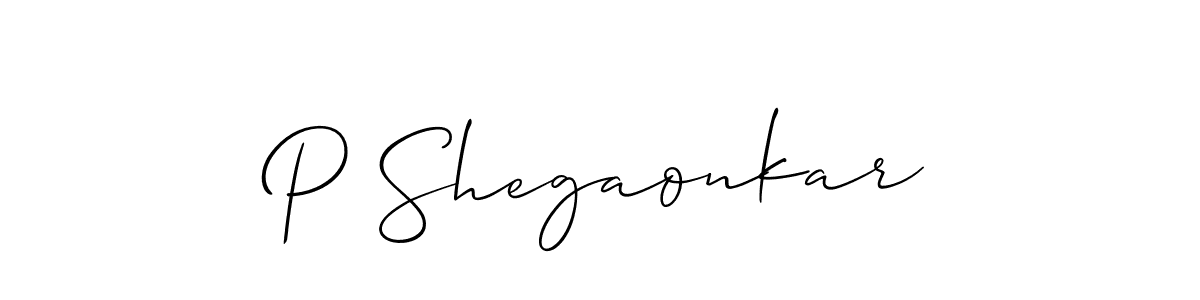 How to Draw P Shegaonkar signature style? Allison_Script is a latest design signature styles for name P Shegaonkar. P Shegaonkar signature style 2 images and pictures png