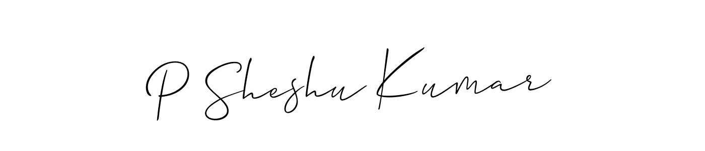 Make a beautiful signature design for name P Sheshu Kumar. Use this online signature maker to create a handwritten signature for free. P Sheshu Kumar signature style 2 images and pictures png