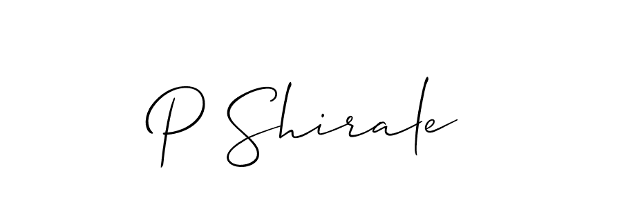 How to make P Shirale name signature. Use Allison_Script style for creating short signs online. This is the latest handwritten sign. P Shirale signature style 2 images and pictures png