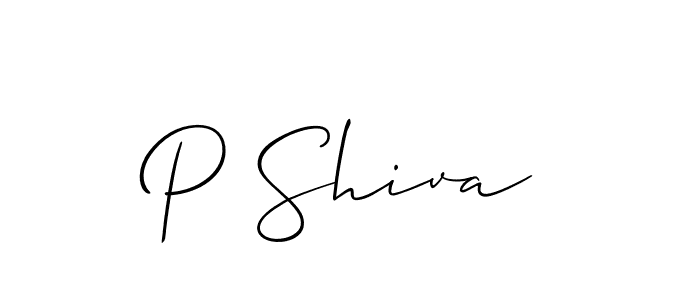 The best way (Allison_Script) to make a short signature is to pick only two or three words in your name. The name P Shiva include a total of six letters. For converting this name. P Shiva signature style 2 images and pictures png