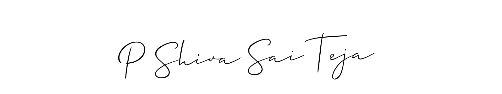 Create a beautiful signature design for name P Shiva Sai Teja. With this signature (Allison_Script) fonts, you can make a handwritten signature for free. P Shiva Sai Teja signature style 2 images and pictures png