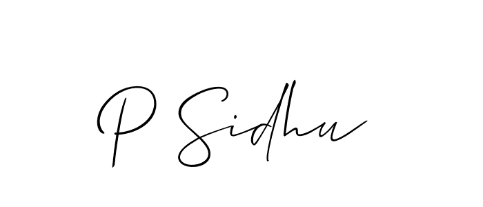 Allison_Script is a professional signature style that is perfect for those who want to add a touch of class to their signature. It is also a great choice for those who want to make their signature more unique. Get P Sidhu name to fancy signature for free. P Sidhu signature style 2 images and pictures png