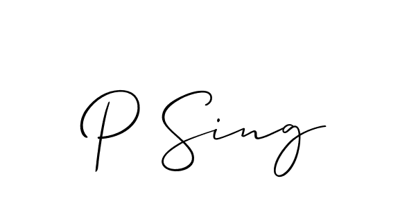 Create a beautiful signature design for name P Sing. With this signature (Allison_Script) fonts, you can make a handwritten signature for free. P Sing signature style 2 images and pictures png