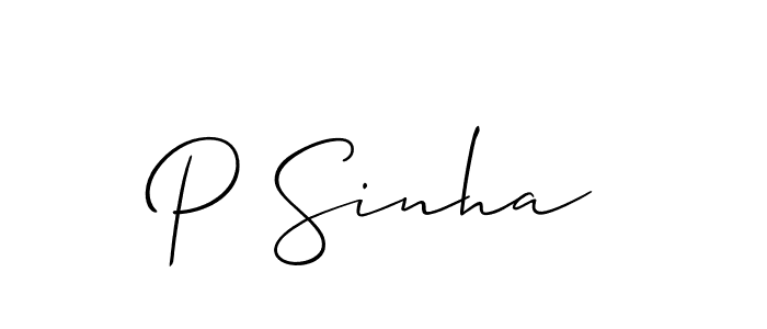 Also we have P Sinha name is the best signature style. Create professional handwritten signature collection using Allison_Script autograph style. P Sinha signature style 2 images and pictures png