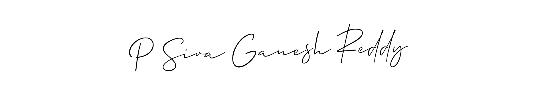 How to make P Siva Ganesh Reddy name signature. Use Allison_Script style for creating short signs online. This is the latest handwritten sign. P Siva Ganesh Reddy signature style 2 images and pictures png
