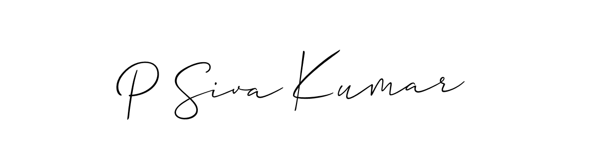 Make a short P Siva Kumar signature style. Manage your documents anywhere anytime using Allison_Script. Create and add eSignatures, submit forms, share and send files easily. P Siva Kumar signature style 2 images and pictures png