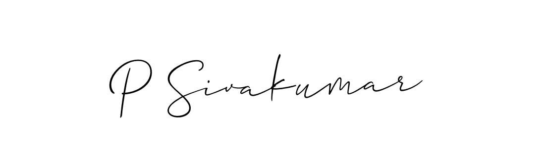 if you are searching for the best signature style for your name P Sivakumar. so please give up your signature search. here we have designed multiple signature styles  using Allison_Script. P Sivakumar signature style 2 images and pictures png