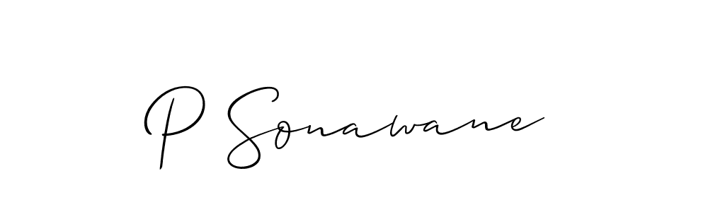 How to make P Sonawane signature? Allison_Script is a professional autograph style. Create handwritten signature for P Sonawane name. P Sonawane signature style 2 images and pictures png